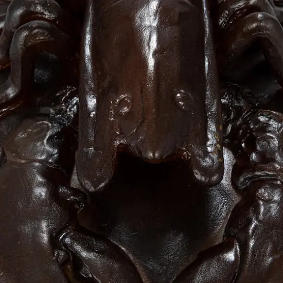 Hello Honey&reg; 12.25" Matte Brown Stoneware Baker with Lobster Design {9}