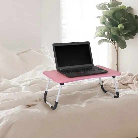 Mind Reader Freestanding Portable Foldable Lap Desk with Fold-Up Legs Pink {10}