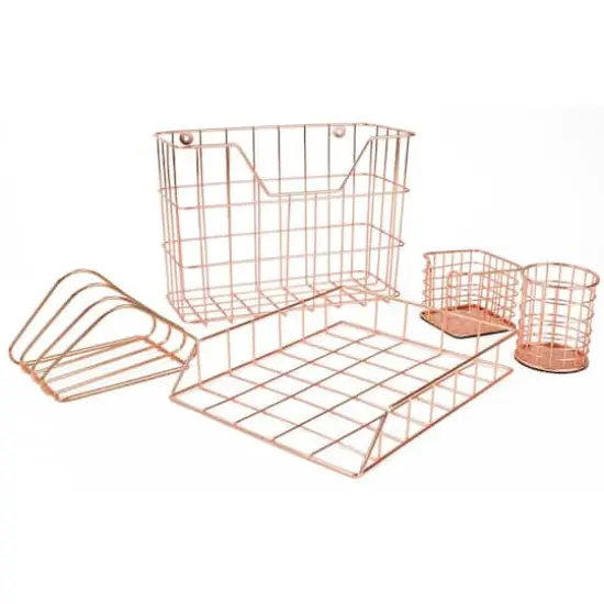 Sorbus 5-Piece Desk Organizer Set for Home & Office Copper {1}
