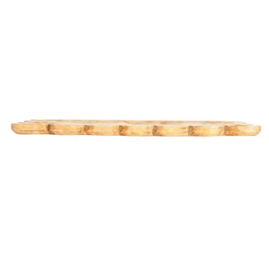 Hello Honey 17.5" Natural Scalloped Mango Wood Tray {6}