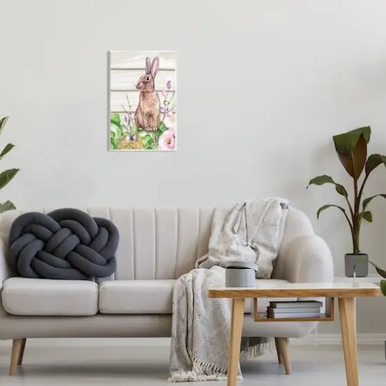 Stupell Industries Spring Flower Garden Country Rabbit Wall Plaque Art {3}