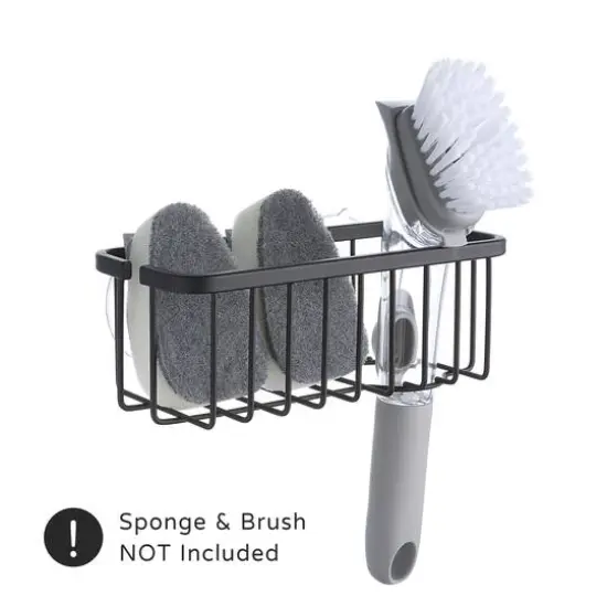 SunnyPoint NeverRust Deluxe Kitchen Sink Suction Holder Mat Black {3}