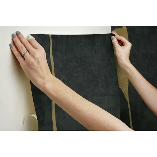 Roommates Ivory Coast Mural Peel & Stick Wallpaper Black/Yellow {6}