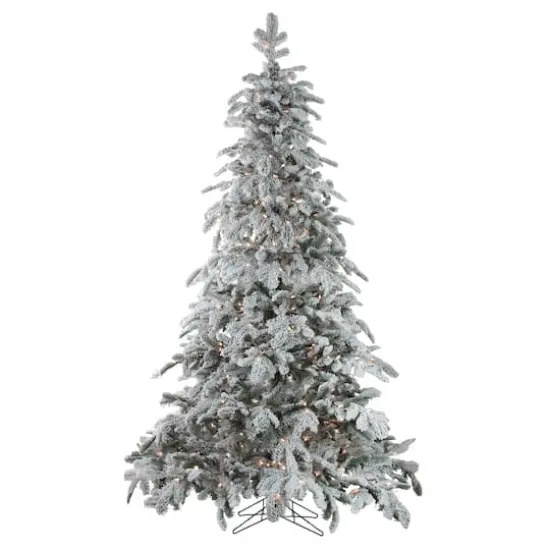 7.5ft. Pre-Lit Real Touch™️ Flocked Whistler Noble Fir Artificial Christmas Tree, Clear Lights {1}