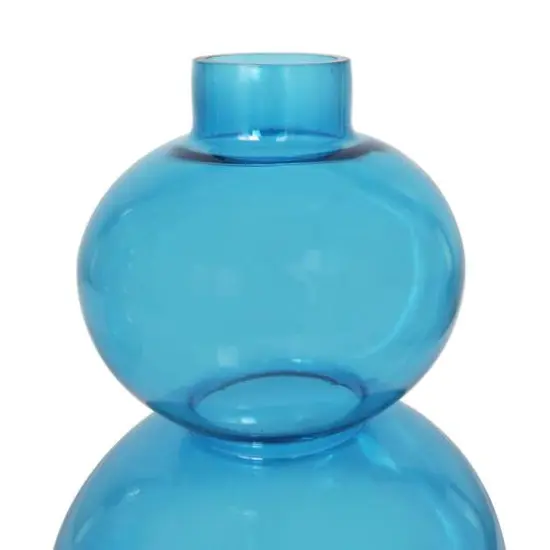 Blue Round Bubble Glass Vase Set {8}