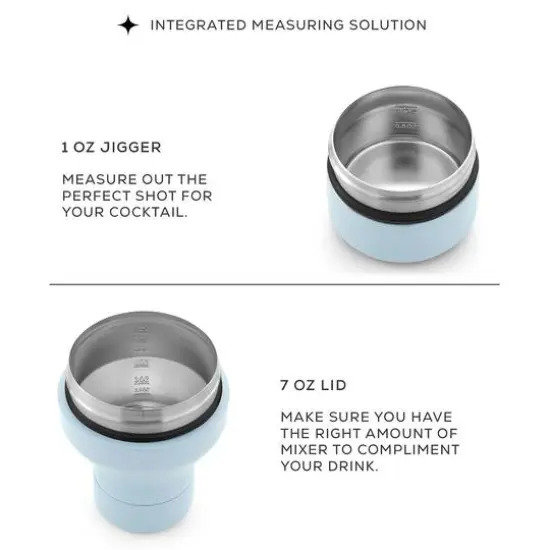 JoyJolt&reg; 20oz. Vacuum Insulated Cocktail Protein Shaker Blue {7}