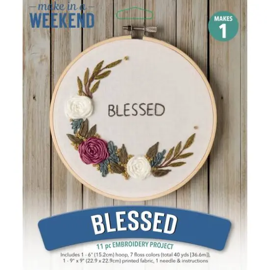 Leisure Arts&reg; Make in a Weekend 6" Blessed Floral Embroidery Kit {1}