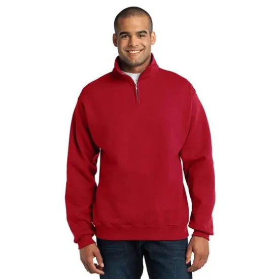 JERZEES&reg; NuBlend&reg; 1/4-Zip Cadet Collar Sweatshirt True Red {4}