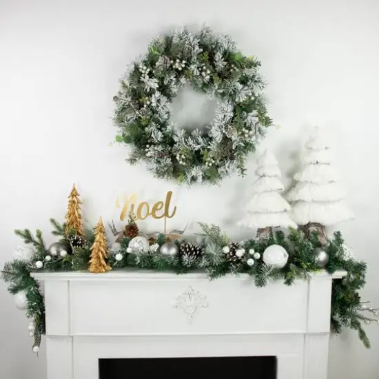 11" Pine & Pinecone NOEL Tabletop Christmas D&eacute;cor {7}