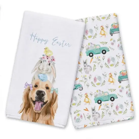 Easter Friends Stack 16" x 25" Tea Towel - Set of 2 {1}