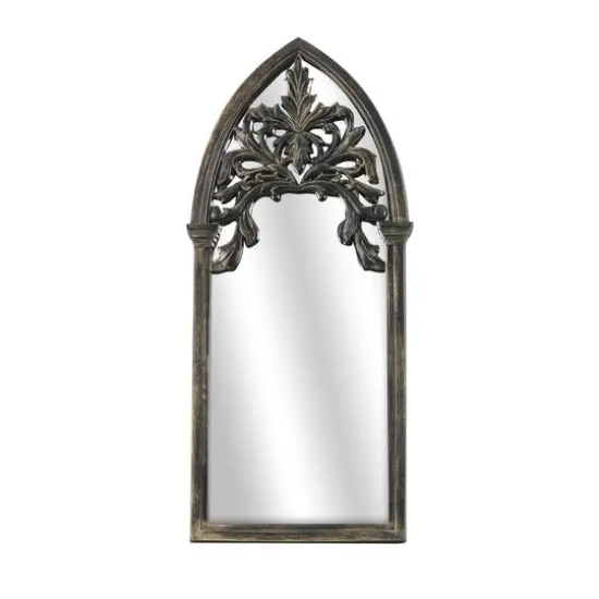 23.5" Gold Brushed Black Gothic Arch Mirror Wall D&eacute;cor by Ashland&reg; {1}