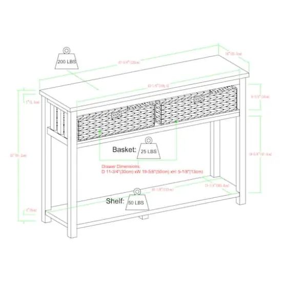 Walker Edison Driftwood Mission Storage Entry Table {8}