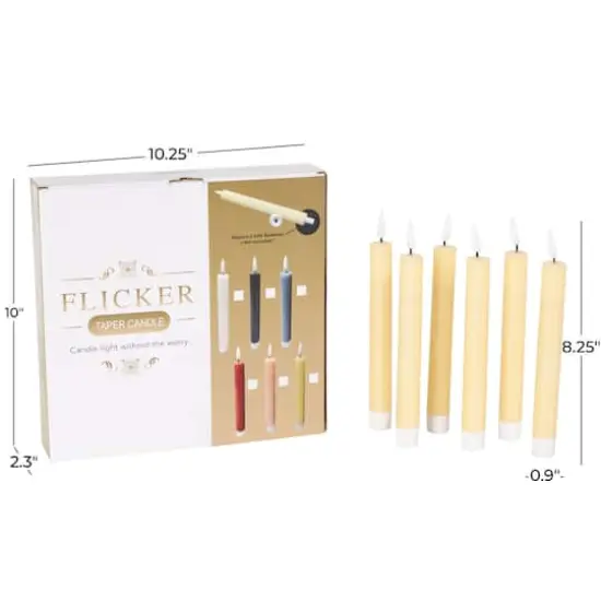 8" Flameless Wax Candles with Remote Control, 6ct. Yellow {9}