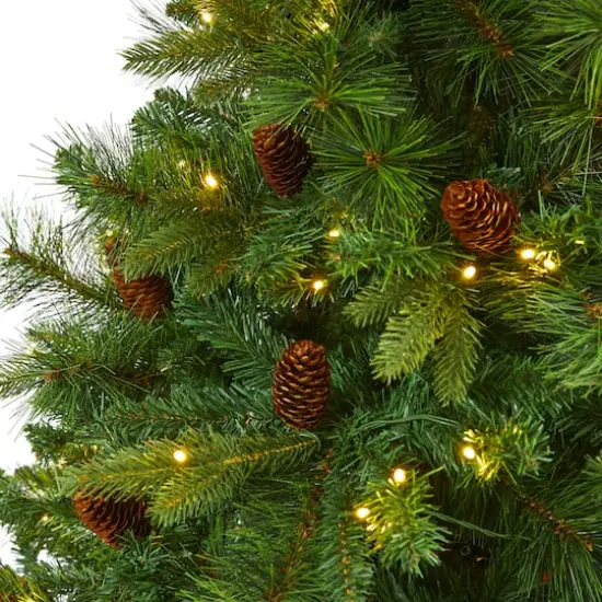 6.5ft. Pre-Lit West Virginia Mixed Pine Artificial Christmas Tree, Clear LED Lights {4}