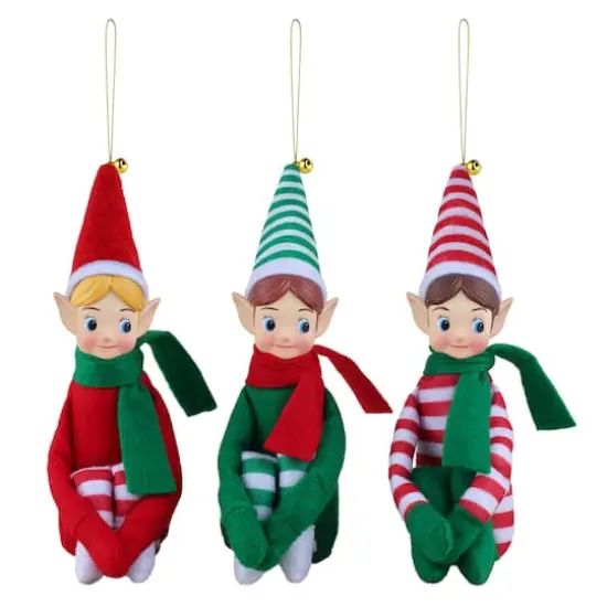 3ct. Vintage Knee Hugging Elf Ornaments {1}
