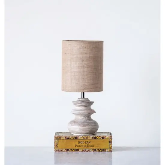 Hello Honey&reg; Bleached Mango Wood Table Lamp with Jute Shade {4}
