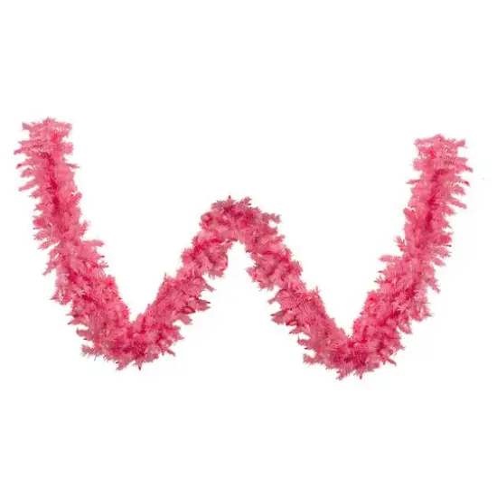 9ft. Pre-Lit Pink Spruce Christmas Garland {3}