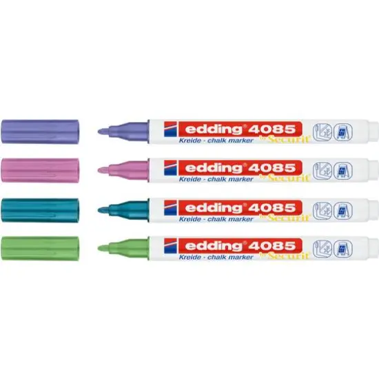 edding&reg; by Securit&reg; Metallic 4 Color 4085 Chalk Marker Set {1}