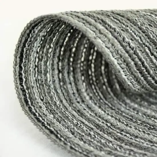 DII&reg; Round Variegated Braided Polypropylene Placemats, 6ct. Black {5}