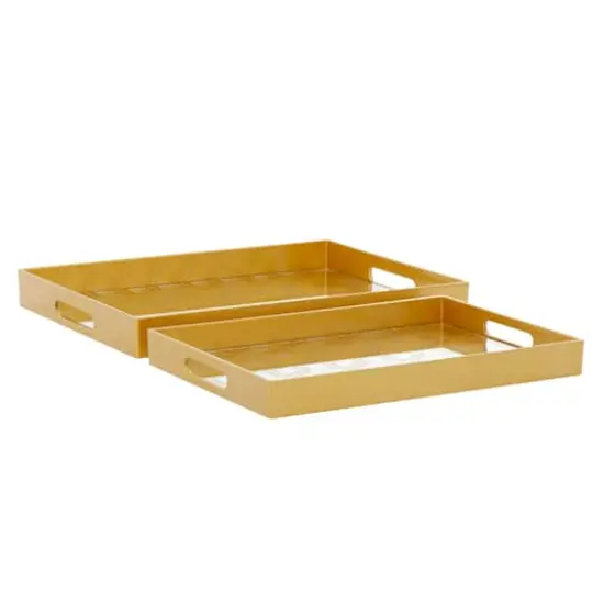 CosmoLiving by Cosmopolitan Gold Plastic Glam Tray Set {3}