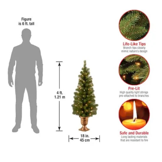 4ft. Pre-Lit Montclair Spruce Entrance Artificial Christmas Tree with Clear Lights {6}
