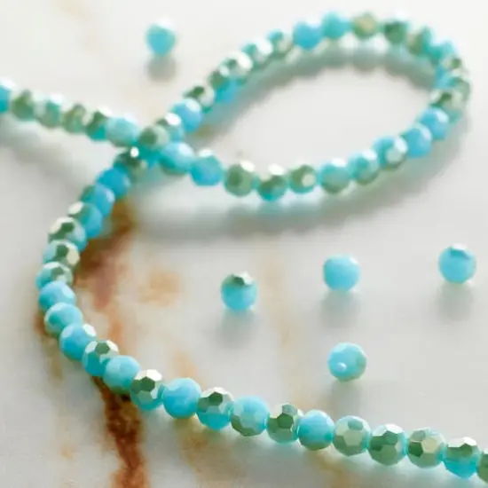 Aqua Mix Small Glass Faceted Round Beads, 3mm by Bead Landing&trade; {3}