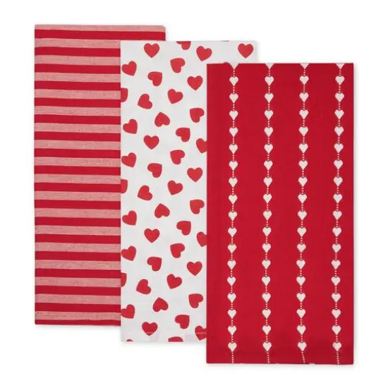 Assorted Dobby Hearts Dishtowel (Set of 3) {4}