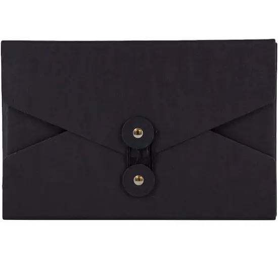 JAM Paper Black Kraft Portfolio with Button and String Tie Closure 5.5" x 8.5" {1}