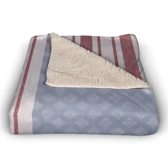 Welcome Flag Sherpa Fleece Blanket {3}