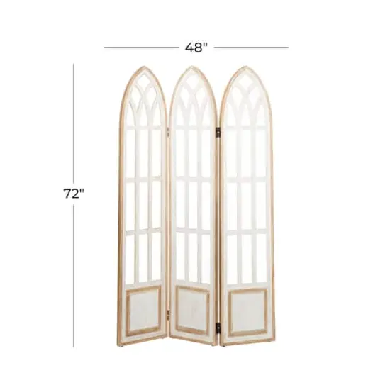 White Wood Farmhouse Room Divider Screen, 72" x 48" x 2" {8}