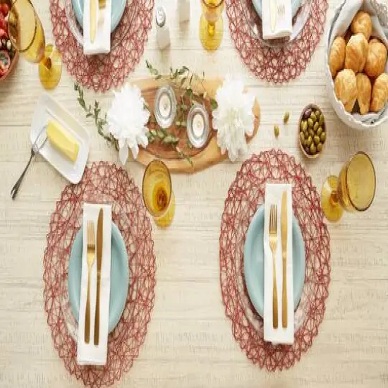 DII&reg; Woven Paper Round Placemats, 6ct. Spice {8}