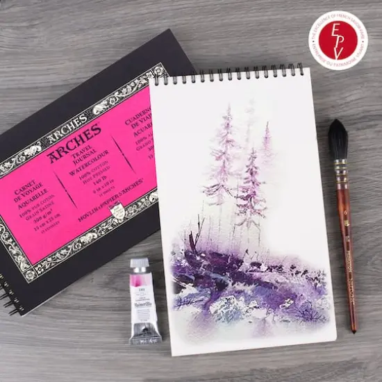 ARCHES&reg; Aquarelle 10" x 6" Hot Pressed Watercolor Travel Journal {7}
