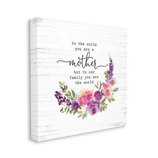 Stupell Industries Sentimental Mother's Day Flower Quote Watercolor Detail Canvas Wall Art {4}