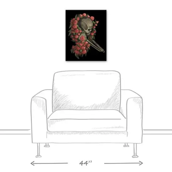 Skeleton Wrapped in Roses Canvas Wall Art {6}