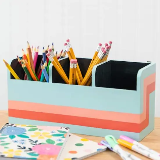 11.5" 3 Compartment Wood Wall Organizer Box {3}