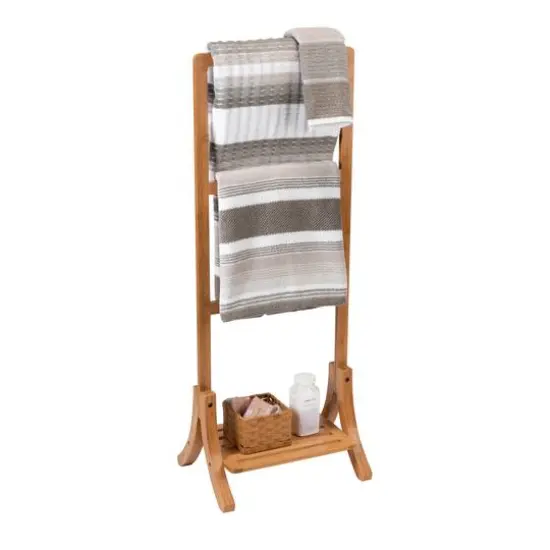 Organize It All Freestanding Bamboo Towel Rack {1}