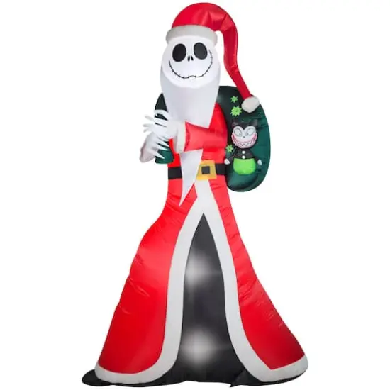 10ft. Airblown&reg; Inflatable Giant Christmas Jack Skellington as Sandy Claws {1}