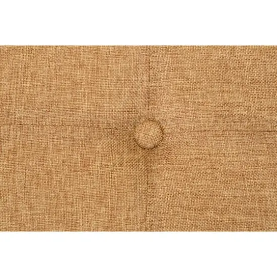 Simplify 30" Faux Linen Double Folding Storage Ottoman Camel {5}