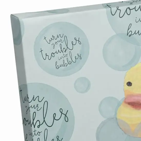 Turn Your Troubles Into Bubbles With Ducky Canvas Wall Art Green {4}