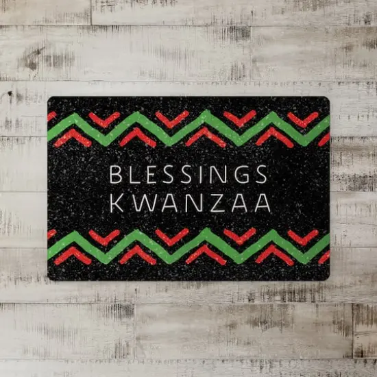 Blessings Kwanzaa Splatter Floor Mat {3}