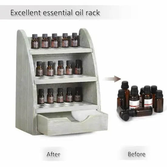 NEX&trade; 15" Essential Oils 45-Slot Storage Rack Medium Gray {6}