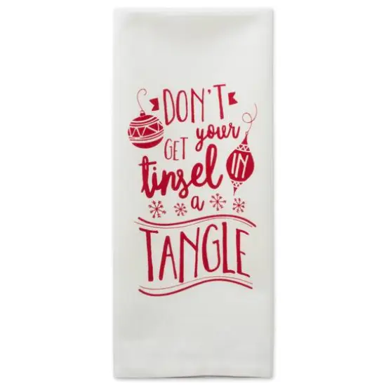 DII&reg; Assorted Tinsel In A Tangle Holiday Printed Dishtowel Set {8}