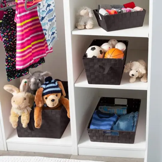 Simplify Small Woven Storage Shelf Bin Chocolate {7}