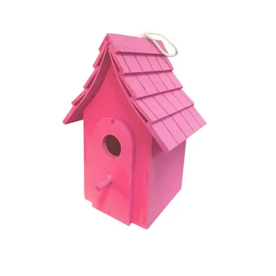 Santa's Workshop 10" Cottage Bird House Berry Pink {1}