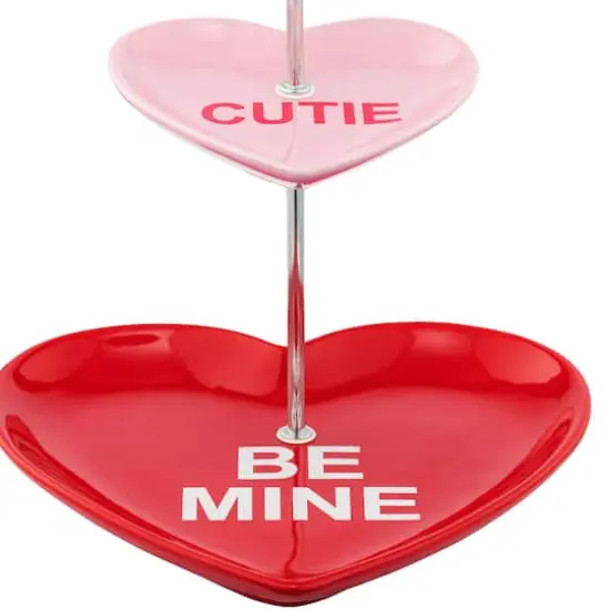 Miss Valentine Tiered Candy Heart Cupcake Plate {5}