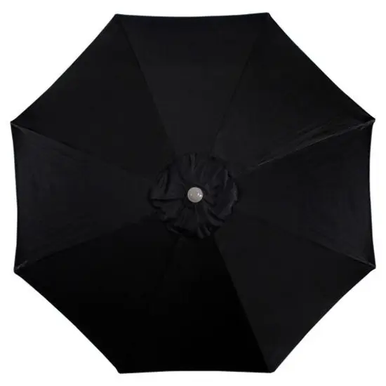 9ft. Outdoor Patio Market Umbrella with Hand Crank & Tilt Black/Brown {5}
