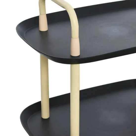 Hello Honey&reg; Main + Mesa&trade; 2-Tier Modern Plastic and Metal Trolley Black and Sand {8}