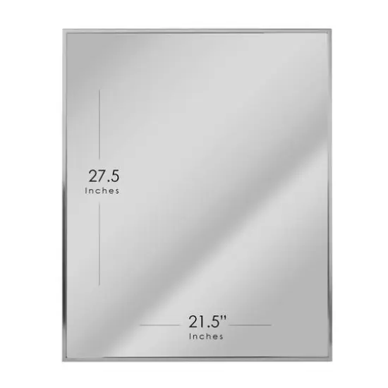 Head West Brushed Nickel Rectangular Framed Accent Vanity Mirror {5}