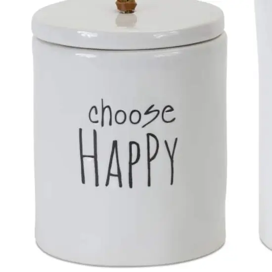 Happy Sentiments Stoneware Canister Set {4}