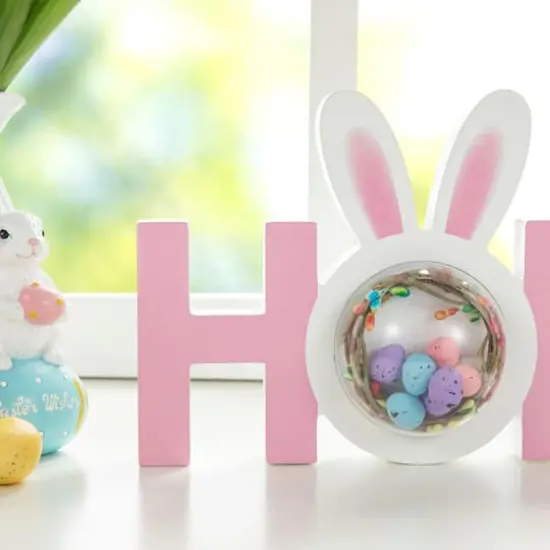 Glitzhome&reg; 10" Easter Wooden Hop Table D&eacute;cor {6}